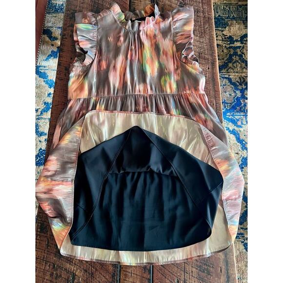 Shimmery Marie Oliver Metallic Tiered Taren Dress in Sapphire Size Large - Picture 11 of 17